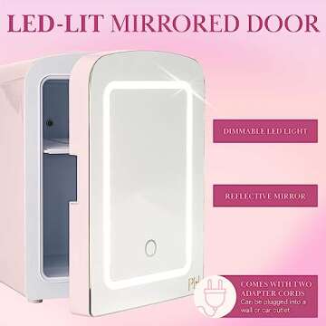 Paris Hilton Mini Beauty Fridge with LED & Mirrored Door