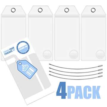 NCL Cruise Luggage Tag Holder by Cruise On [4 Pack] Fits Printed (Not Mailed) Norwegian NCL Ships & Tags - Cruise Essentials 2024 & 2025 - Clear Luggage Tags for Cruise Ships