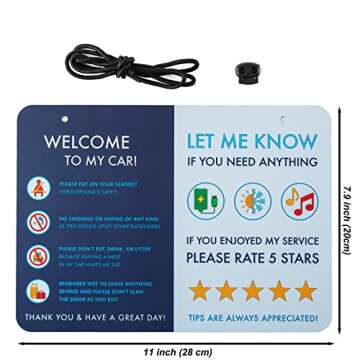 NIVRANA Rideshare Car Sign 2-Pack — Better Customer Relations, Higher Ratings and More Tips with a Large Universal Sign, Accessory for Uber Drivers, for Lyft Drivers, Rideshare Drivers