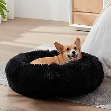 Calming Dog & Cat Bed - Cozy Plush Cuddler