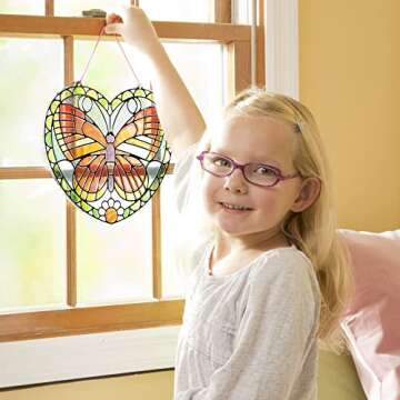 Melissa & Doug Stained Glass Butterfly Art Kit| Arts and Crafts for Kids Age 5+ | Kids Craft Kits | Kids Activity Window Art Kit | Sticker Art | Mess Free Activity | Gifts for Boys & Girls