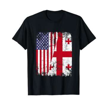 GEORGIAN ROOTS | Half American Flag | GEORGIA T-Shirt