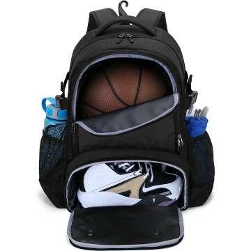 DSLEAF Basketball Bag, Soccer Backpack with Ball Compartment & Shoe Compartment for Basketball, Soccer, Volleyball Sports…