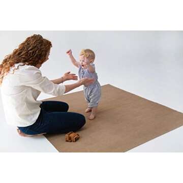 SONDER Leather Multipurpose Mat - Kids Luxurious Picnic Mat - Waterproof and Sand Proof Beach Blanket - Indoor and Outdoor Play Mats - High Chair Mat - Includes Carrying Strap for Easy Travel (Brown)