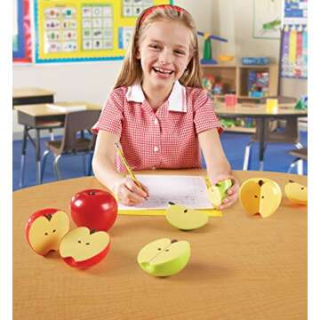 Learning Resources Magnetic Apple Fractions, Multi-color, 10.5 x 10.4 x 3.2 inches (LER0904)