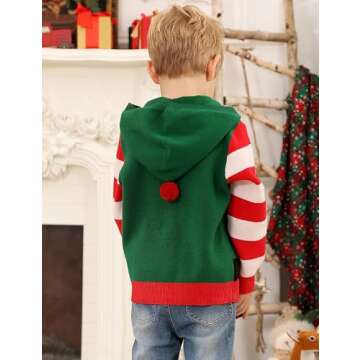 Toddler Boys Christmas Sweatshirt with 3D Santa