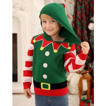 Toddler Boys Christmas Sweatshirt with 3D Santa