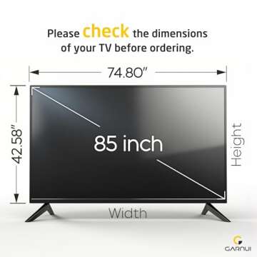 Garnui | 85 inch | TV SCREEN PROTECTOR, Tv Display Protector Compatible with LCD, OLED, LED & QLED 4K HDTV, Easy Installation, All Size Available