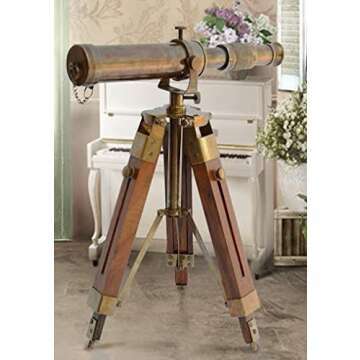 Vintage Brass Telescope with Stand