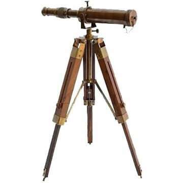 Vintage Brass Telescope with Stand