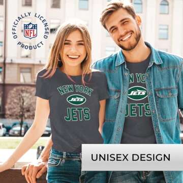 Team Fan Apparel NFL Adult Gameday T-Shirt - Cotton Blend - Tagless - Semi-Fitted - Unleash Your Team Spirit During Game Day (New York Jets - Gray, Large)