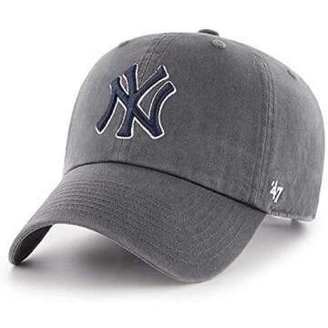 47 MLB Alternate Clean Up Adjustable Hat, Adult (New York Yankees Charcoal)