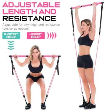 Pilates Bar Kit with Resistance Bands for Home Fitness