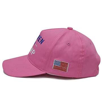 Lysti Donald Trump Make America Great Again Hat Women for Trump Slogan with USA American Flag Adjustable Baseball Cap (Bubblegum Blue)