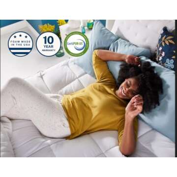 Sleep Innovations Dual Layer 4 Inch Memory Foam Mattress Topper, Queen Size, Ultra Soft Support, 3 Inch Cooling Gel Memory Foam Plus 1 Inch Fluffy Pillow Top Cover