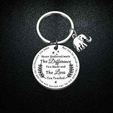 Inspirational Elephant Keychain - Perfect Appreciation Gift for Teachers, Employees, and Coaches