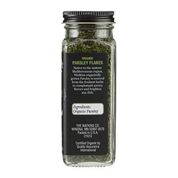 Watkins Gourmet Organic Spice Jar, Parsley Flakes, Non-GMO, Kosher, 0.59 Ounce Jar, 1-Pack