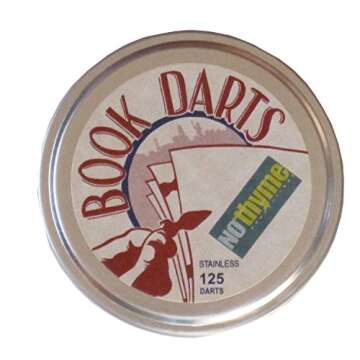 Book Darts Line Markers 125 Count Tin Stainless Steel