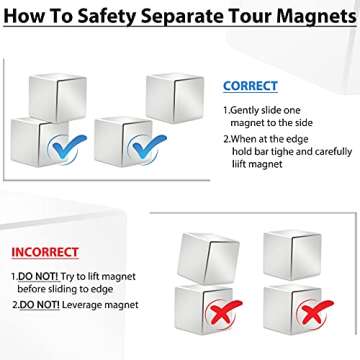 FINDMAG 1" Cube Neodymium Magnets Rare Earth Magnet, Neodymium Magnets- Grade N52, Pack of 2