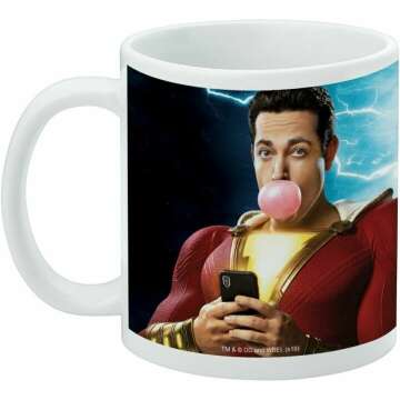 GRAPHICS & MORE Shazam! Movie Bubblegum Poster Ceramic Coffee Mug, Novelty Gift Mugs for Coffee, Tea and Hot Drinks, 11oz, White