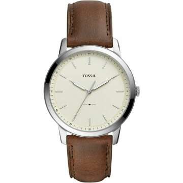 Fossil Men's Stainless Steel Minimalist Slim Casual Watch - Stylish & Durable