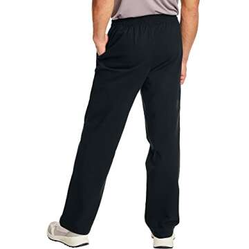 Hanes Small Essentials Sweatpants, Men’s Cotton Jersey Pants with Pockets, 33”, Black