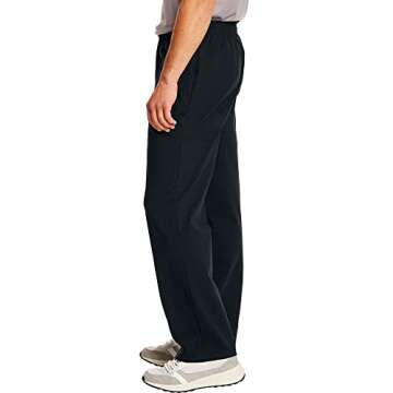 Hanes Small Essentials Sweatpants, Men’s Cotton Jersey Pants with Pockets, 33”, Black