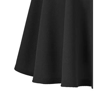 Urban CoCo Women's Basic Versatile Stretchy Flared Casual Mini Skater Skirt (Medium, Black)