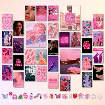 97 Decor Y2k Room Decor Aesthetic - Pink Y2k Poster, 2000s Room Decor, Cute Photo Wall Collage Kit Y2k, Trendy Y2k Art Prints for Girls Dorm, Teen Bedroom Y2k Stuff, Indie Kidcore Pictures Decorations