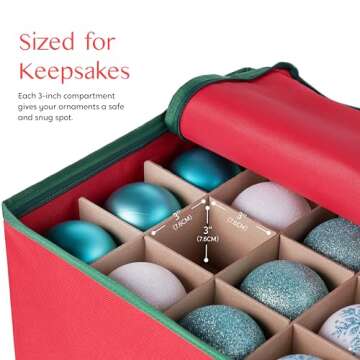 Joiedomi Christmas Ornament Storage Box for 64 Ornaments