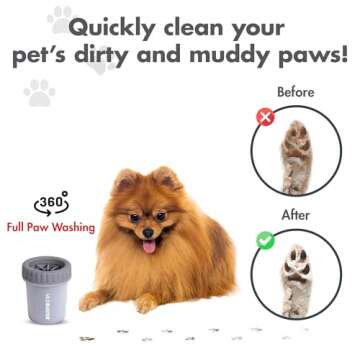 Dexas MudBuster Portable Dog Paw Cleaner, Premium Quality Large Gray Pet Accessory