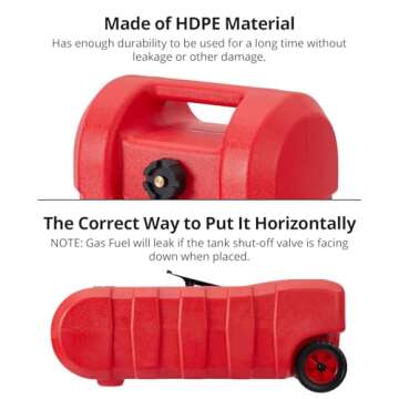 15 Gallon Gas Can,Portable Gas Tank with Le Fluid Transfer Siphon Pump,Fuel Transfer Tanks with 10FT. Delivery Hose Diesel Fuel Can for Cars, Lawn Mowers, Boats,Red