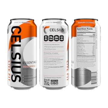 CELSIUS ESSENTIALS, Sparkling Orangesicle, Performance Energy Drink 16 Fl Oz (Pack of 12)