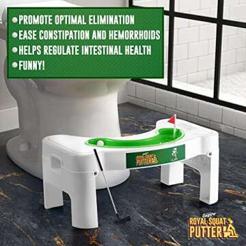 Gagster Royal Squat Putter - Mini Golf Toilet Game - Bathroom Stuff for Men - Foldable Potty Games for Adults - White Elephant Gift Ideas for Office - Indoor Golf Game for Men - Funny Gag Gifts