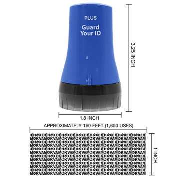 Guard Your ID ADVANCED WIDE Roller Identity Theft Prevention Security Stamp NAVY BLUE (70109)