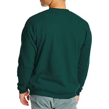 Hanes mens Ecosmart Sweatshirt, Deep Forest - 1 Pack, Large US,