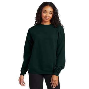 Hanes mens Ecosmart Sweatshirt, Deep Forest - 1 Pack, Large US,