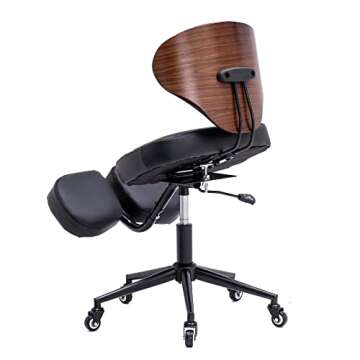 SITSEATSEE Ergonomic Kneeling Chair with Back Support - Adjustable Knee Chair Posture Chair - Office Chair for Back Pain Relief - Height & Angle Adjustable,Black