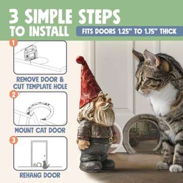 Stylish Lockable Interior Cat Door - Gnome Door