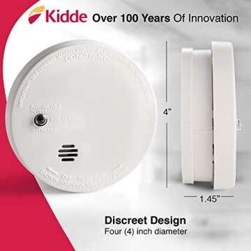 Kidde Fire Sentry Smoke Detector, 9V Battery Powered Smoke Alarm, 4 Inch Compact Design