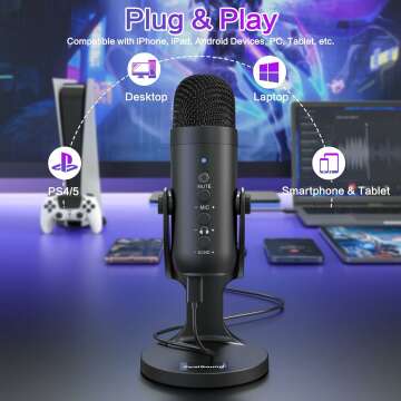 USB Condenser Mic for Gaming & YouTube Podcasting