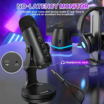 USB Condenser Mic for Gaming & YouTube Podcasting