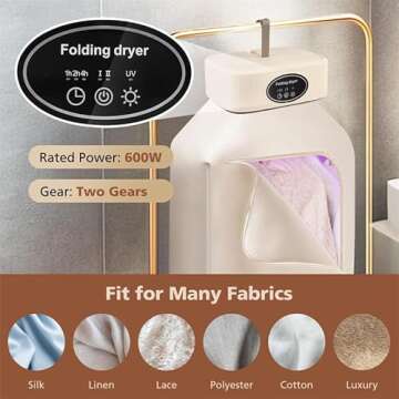 Imfriy Portable Clothes Dryer, Portable Dryer for Clothes, Underwear, Towel, Pet Clothes, Dryer for laundry Travel Camping Apartment Hotel Dormitory RV