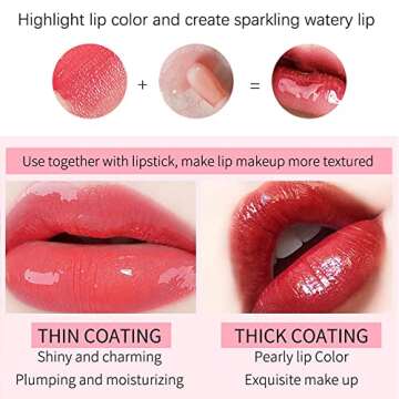 Hydrating Plumping Lip Oil Lip Gloss Lip Balm Lip Care Transparent Toot Lip Oil, Tinted Sheer Color Liquid Lip Oil Moisturizing Lip Oil, Non-Sticky Nourishing Repairing Lip Care Products(RASPBERRY)