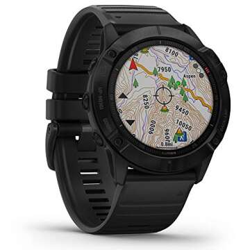 Garmin 010-02157-00 Fenix 6X Pro, Premium Multisport GPS Watch, Features Mapping, Music, Grade-Adjusted Pace Guidance and Pulse Ox Sensors, Black