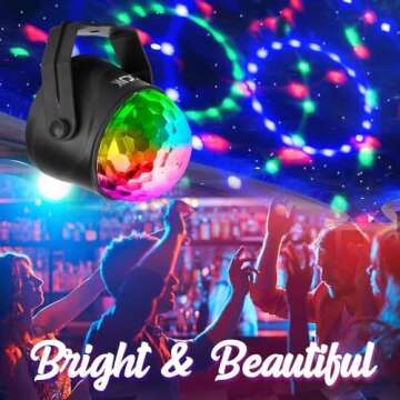 CCJK Disco Party Ball Lights,USB Sound Activated Party Lights with Remote Control 7 Color RGB Dance Disco Strobe Light for Kids Festival Celebration Family Parties Birthday Christmas Wedding (2 Pack)