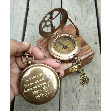 Engraved Brass Compass