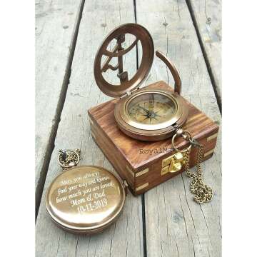 Engraved Brass Compass