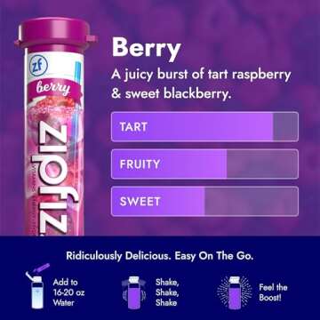 Zipfizz Berry Energy Drink Powder - 12 Pack