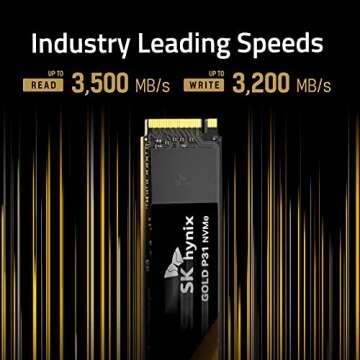 SK hynix Gold P31 1TB PCIe NVMe Gen3 M.2 2280 Internal SSD, Up to 3500MB/S, Compact M.2 SSD Form Factor SSD, Internal Solid State Drive with 128-Layer NAND Flash